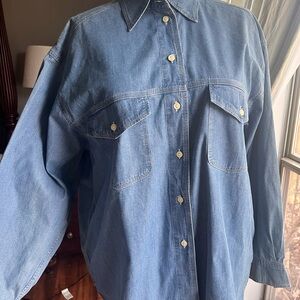 Marco Visconti Denim Shirt Size 44 NWOT Timeless Capsule Wardrobe Any Season